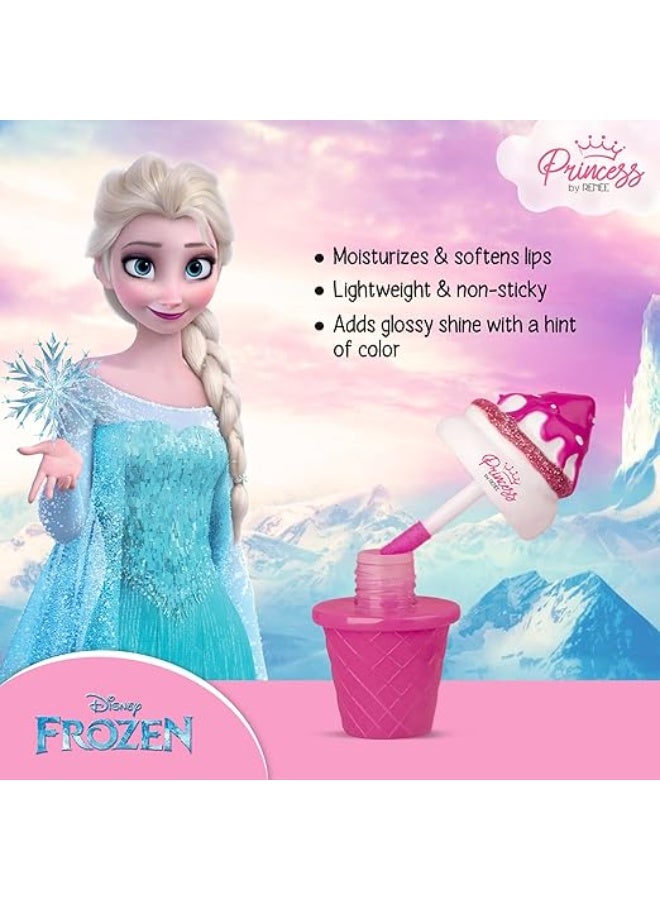 رينيه مجموعة أميرة من رينيه ديزني فروزن فانتسي جلام | مجموعة مكياج لطيفة على البشرة للفتيات الصغيرات | تتضمن مجموعة مكياج إلسا يونيكورن 7.4 غرام، ملمع شفاه بنكهة الآيس كريم 8 مل وأحمر شفاه ملون 3 في 1 بنكهة الحلوى 4.5 غرام. - Image 2